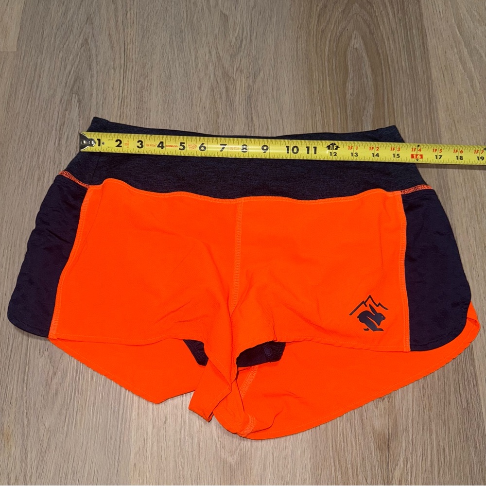 Run in Rabbit Orange & Blue Running Shorts - Size Large - Picture 5 of 7